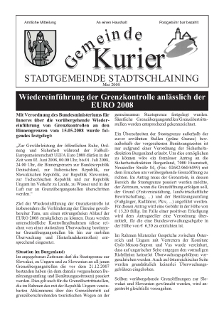 Gemeindezeitung Mai 2008