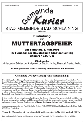 Gemeinde-Kurier Mai 2003