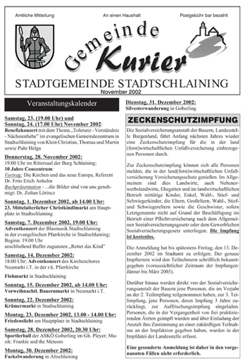 Gemeinde-Kurier November 2002